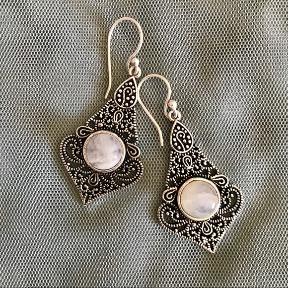 Bohemian Silver Earrings - Picture 2 of 4
